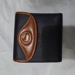 Dooney & Bourke Vintage Navy and Brown Leather Wallet